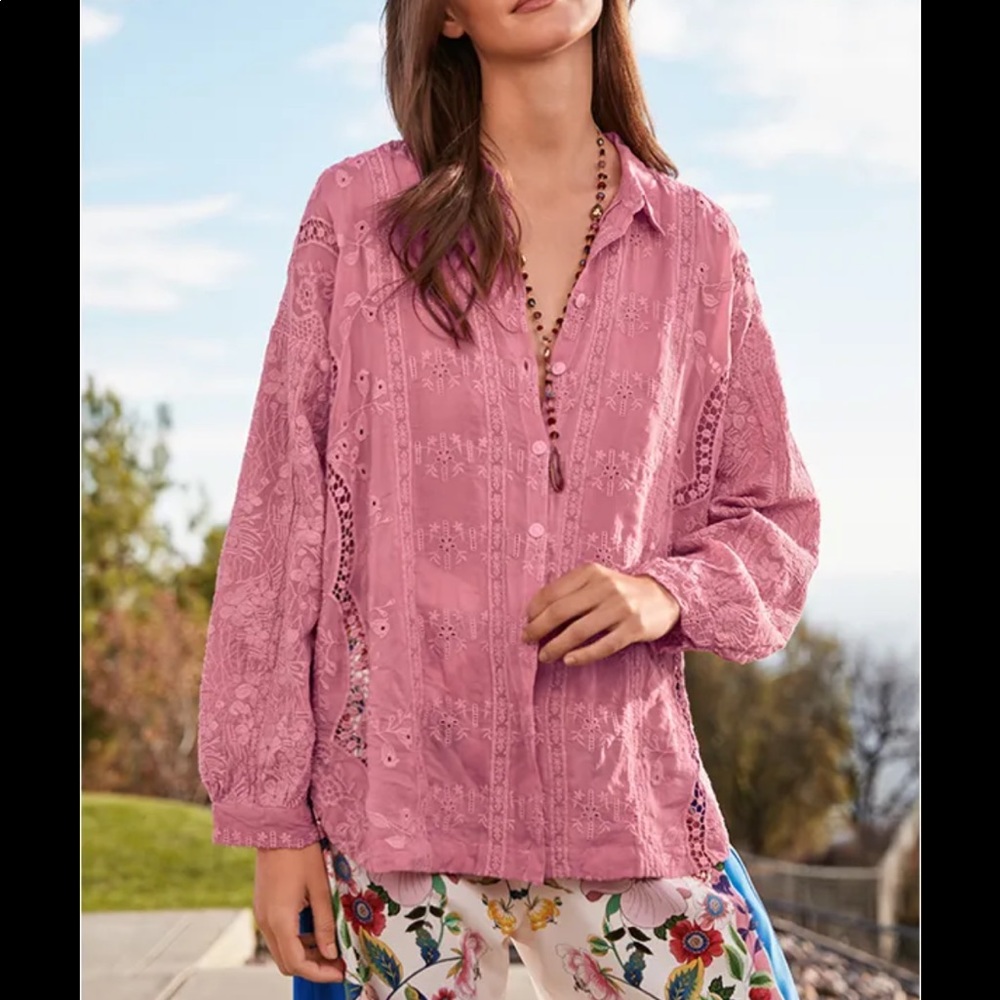 NWT Johnny Was Blossom Rose Button Down